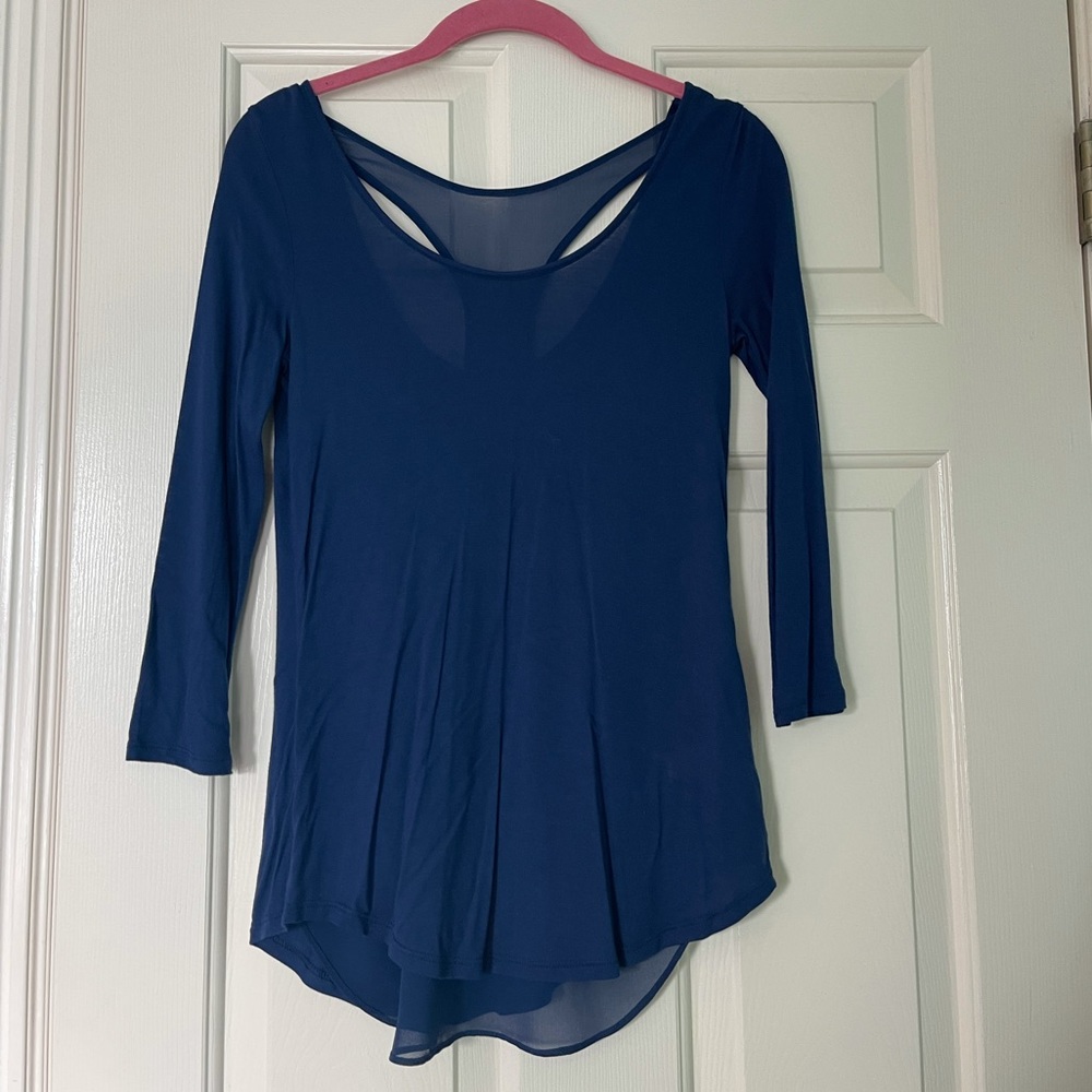 Express Blue 3 Quarter Length Sleeve Shirt